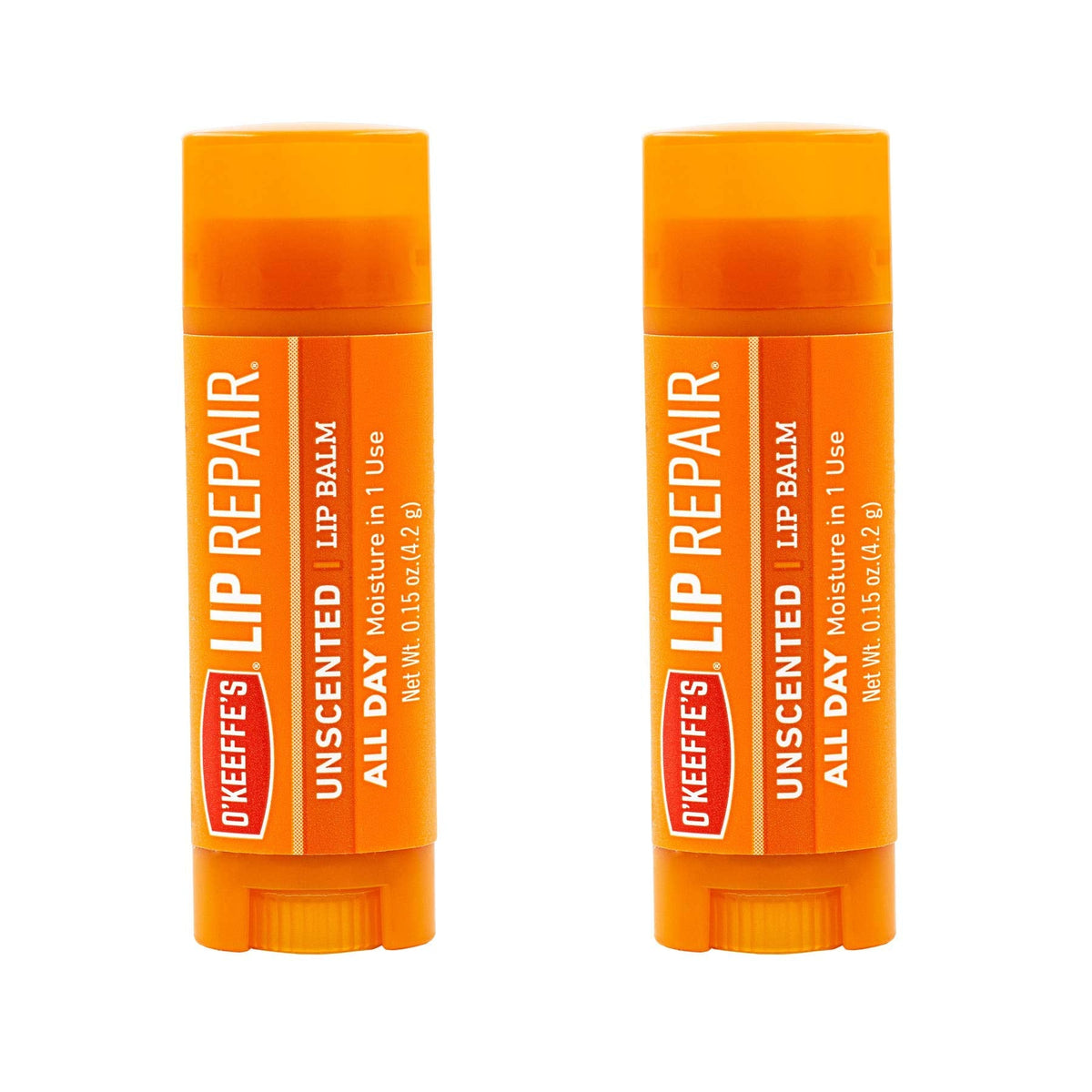 O'Keeffe's Unscented Lip Repair Lip Balm for Dry, Cracked Lips, Stick, (Pack of 2), clear (K0700137) Beauty & Personal Care O'Keeffe's