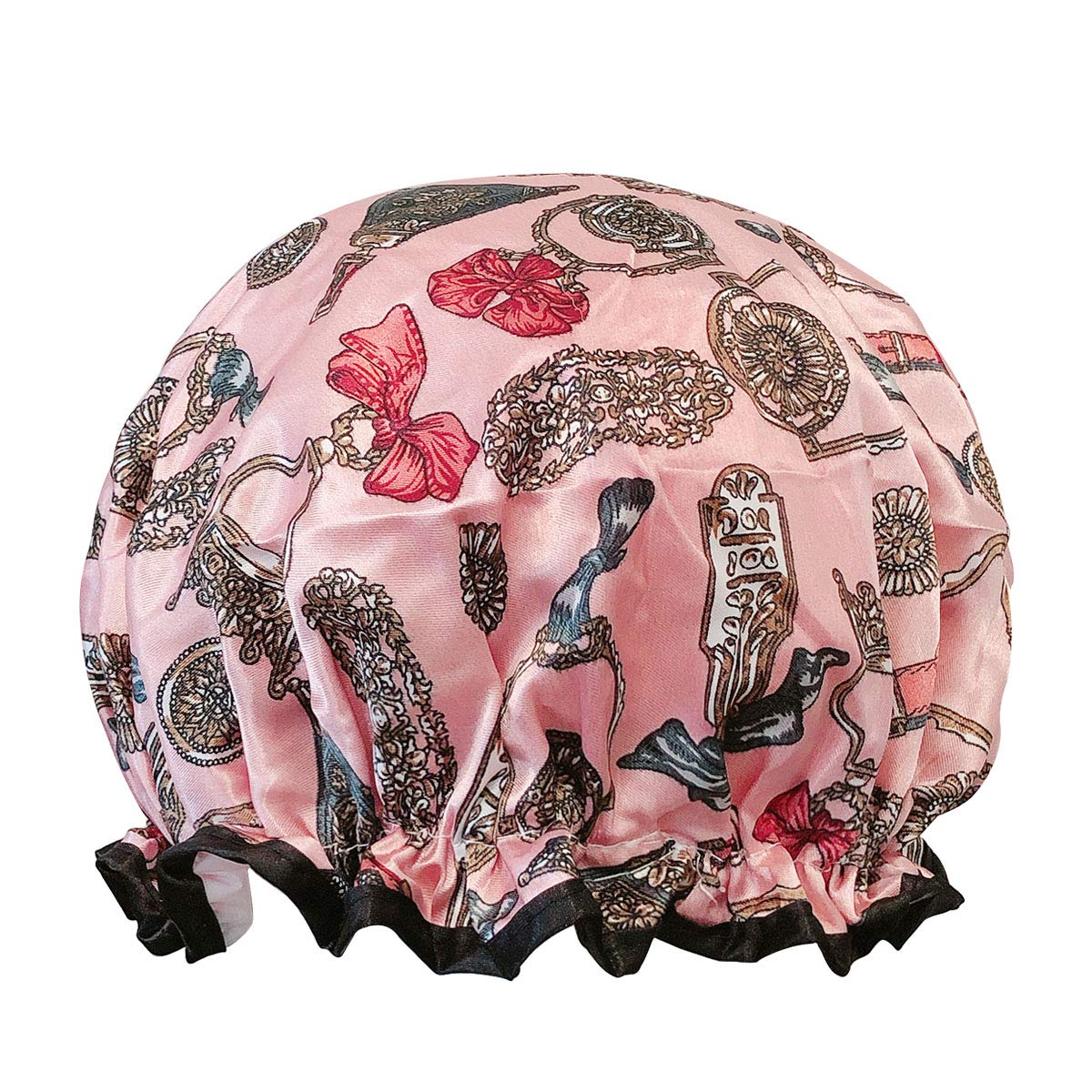 allydrew Wild Side Reusable Women's Waterproof Shower Caps for Long Hair, Pink Keychains Beauty and Personal Care allydrew