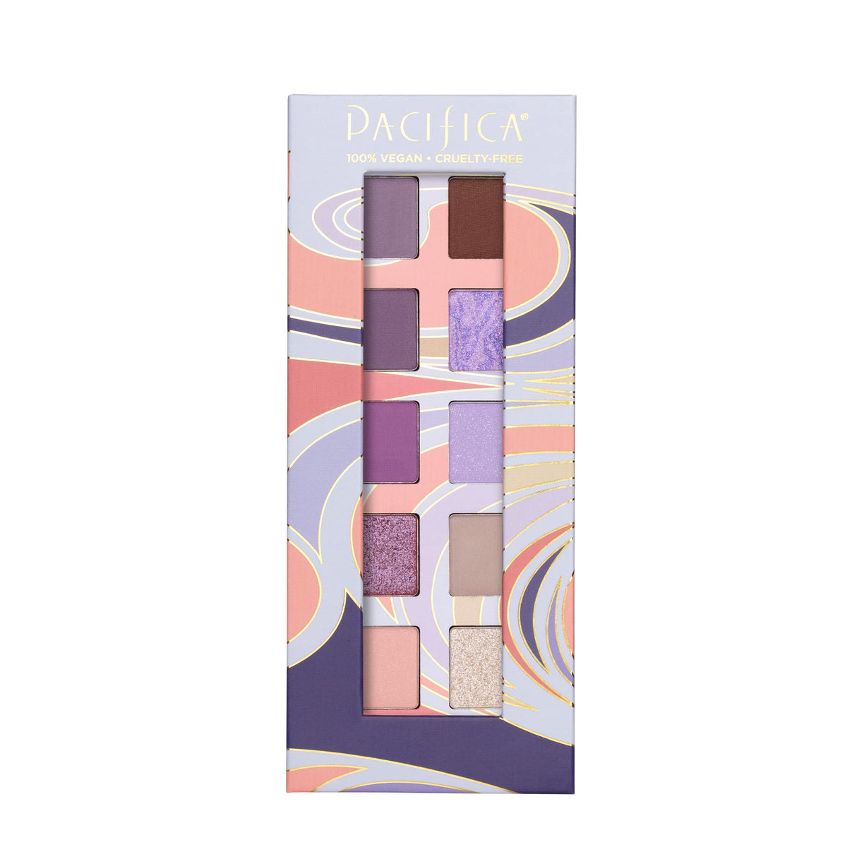 Pacifica Eyeshadow Palette - Purple Nudes Mineral Eyeshadow, Wearable Purple Tones with Matte, Shimmer & Metallic, Cocoa Butter Infused, Talc-Free,