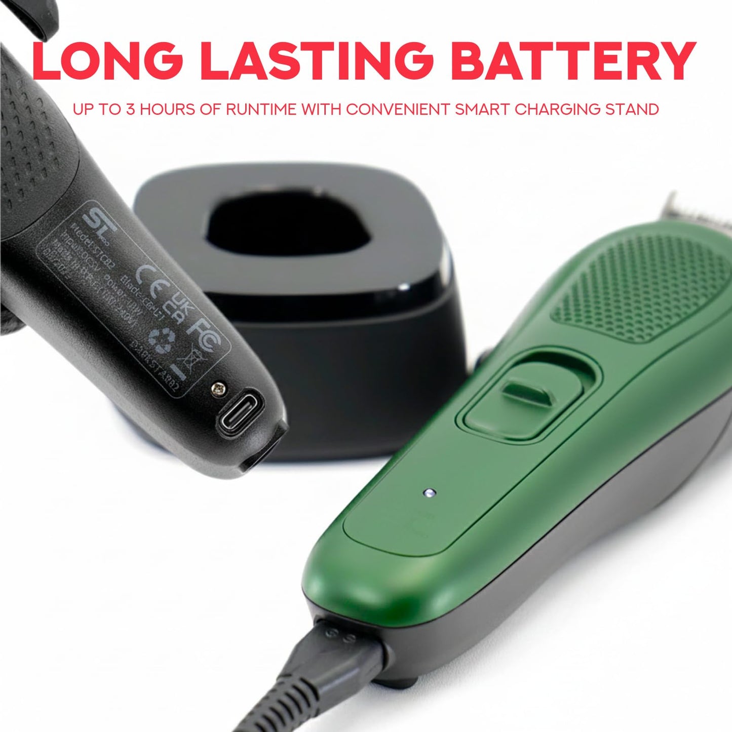 Supreme Trimmer Darkstar 82 Metal Body Clipper w. Magnetic Vector Motor - 180 Min Run Time, 9100 RPM Hair Clipper - Low Noise Professional Barber Beauty and Personal Care Supreme Trimmer