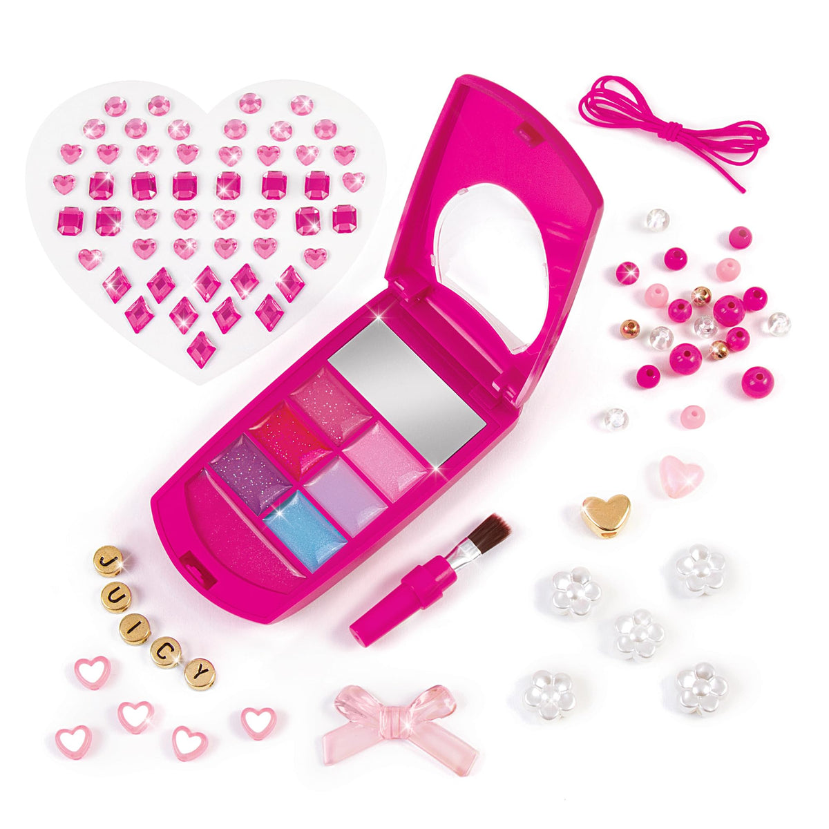 Make It Real Juicy Couture Lip Gloss Dial Up The Style Phone & DIY Lanyard - 7 Strawberry-Scented Lip Gloss Colors, Create Beaded Lanyard & Decorate
