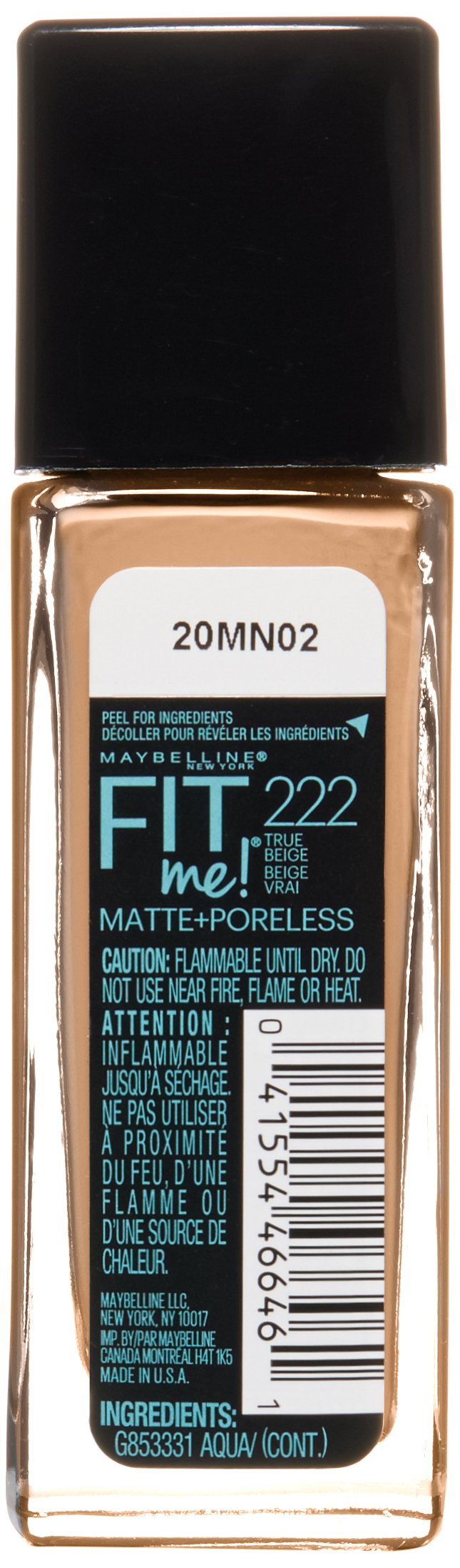Maybelline New York Fit Me Matte Plus Poreless Foundation, True Beige, 1 Fluid Ounce