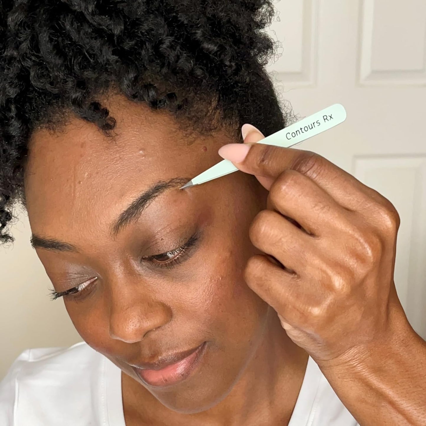 Contours Rx Precision Tweezers - Needle Nose Stainless Steel Tweezer for Lids by Design Placement, Eyebrow Grooming & Lash Application - TSA-Approved Beauty & Personal Care Contours Rx