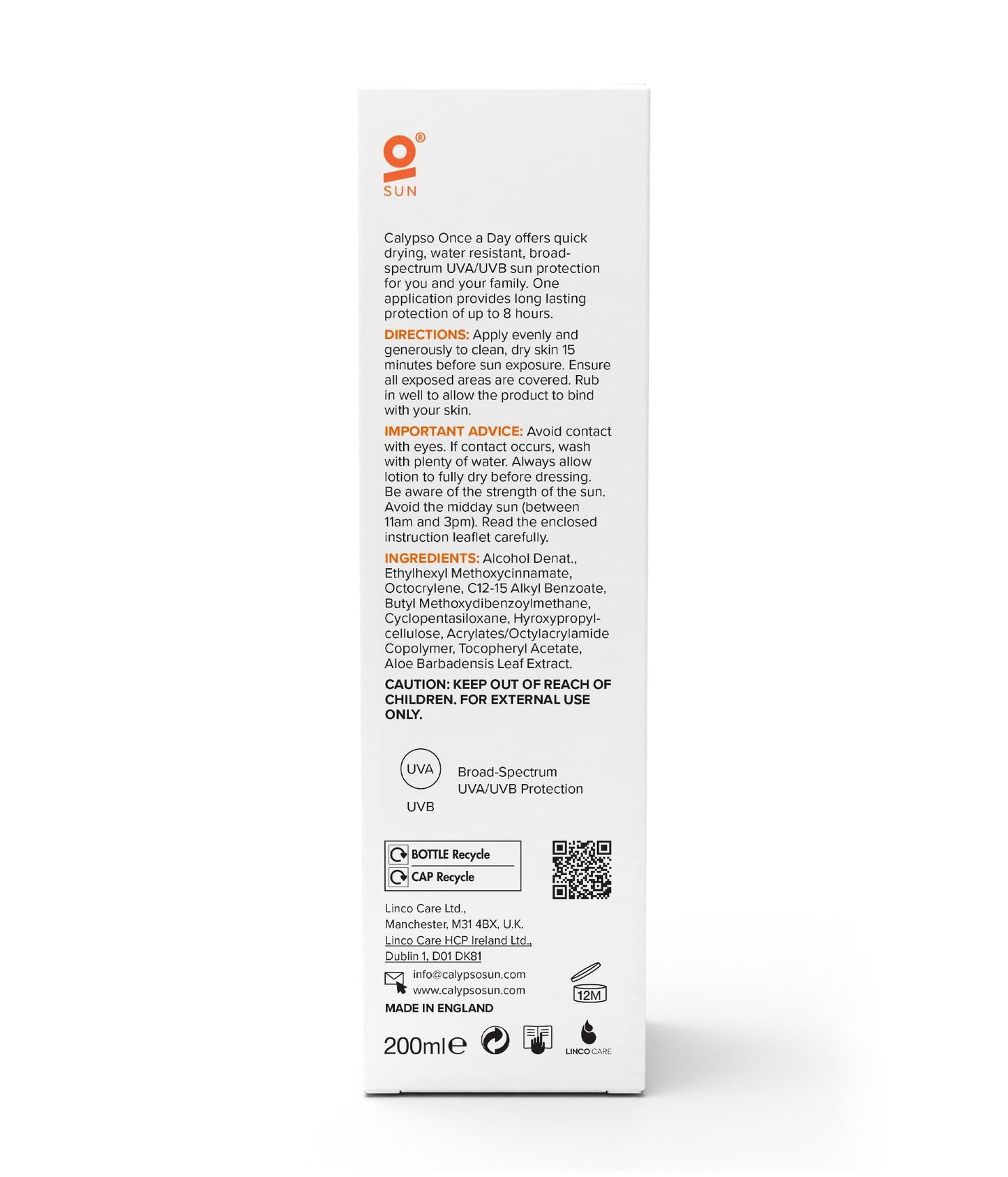 Calypso Once A Day Sun Protection SPF20 Beauty & Personal Care Calypso
