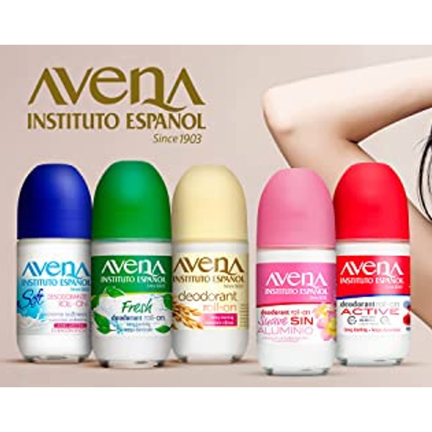 4 x Avena ACTIVE Roll On Deodorant By Instituto Espanol/Desodorante De Avena Beauty and Personal Care Instituto Español