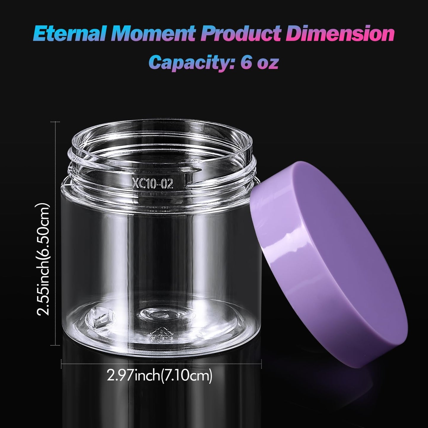 Eternal Moment 36 Pack 6 OZ Plastic Jars Round Clear Cosmetic Container Jars with Purple Lids, Perfect for Lotion, Slime?Cream, Ointments, Makeup, Eye Beauty and Personal Care Eternal Moment