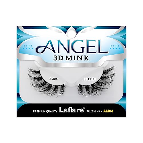 Laflare 3D MINK ANGEL Eyelashes, Soft, Feather-Light, Double-Layer, Voluminous, Glamorous, Fluffy, Striking Look, Reusable Premium Quality False Mink… Beauty & Personal Care Laflare