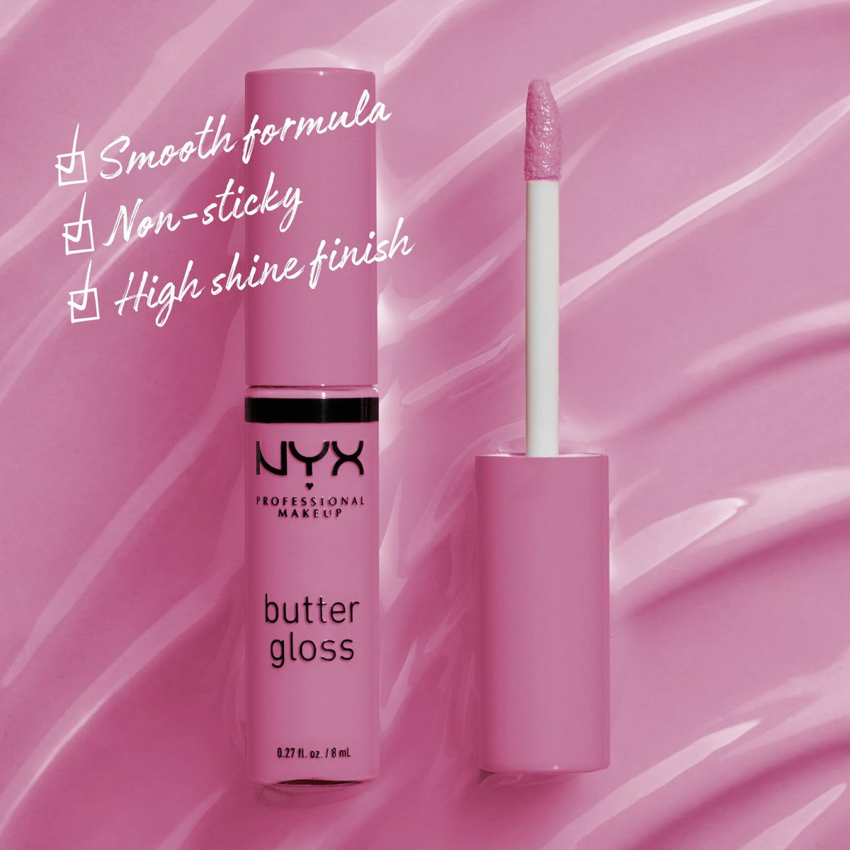 NYX PROFESSIONAL MAKEUP Butter Gloss, Non-Sticky Lip Gloss - Eclair (Pink) Beauty & Personal Care NYX PROFESSIONAL MAKEUP