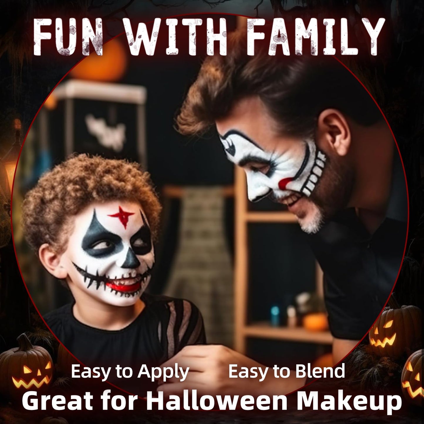 Clown Black White Red Face Body Paint, Clown Body Paint Washable, Joker Makeup Kit Professional, Perfect for Halloween, SFX Makeup, FX Cosplay Beauty & Personal Care Js2U ZW