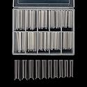 Square C Curve Extra Long Nail Tips, Half Cover Clear Acrylic Fake Nail Tips, Press On Nail False Nails with Case for Nail Salons and DIY Nail Art Beauty & Personal Care Defuber
