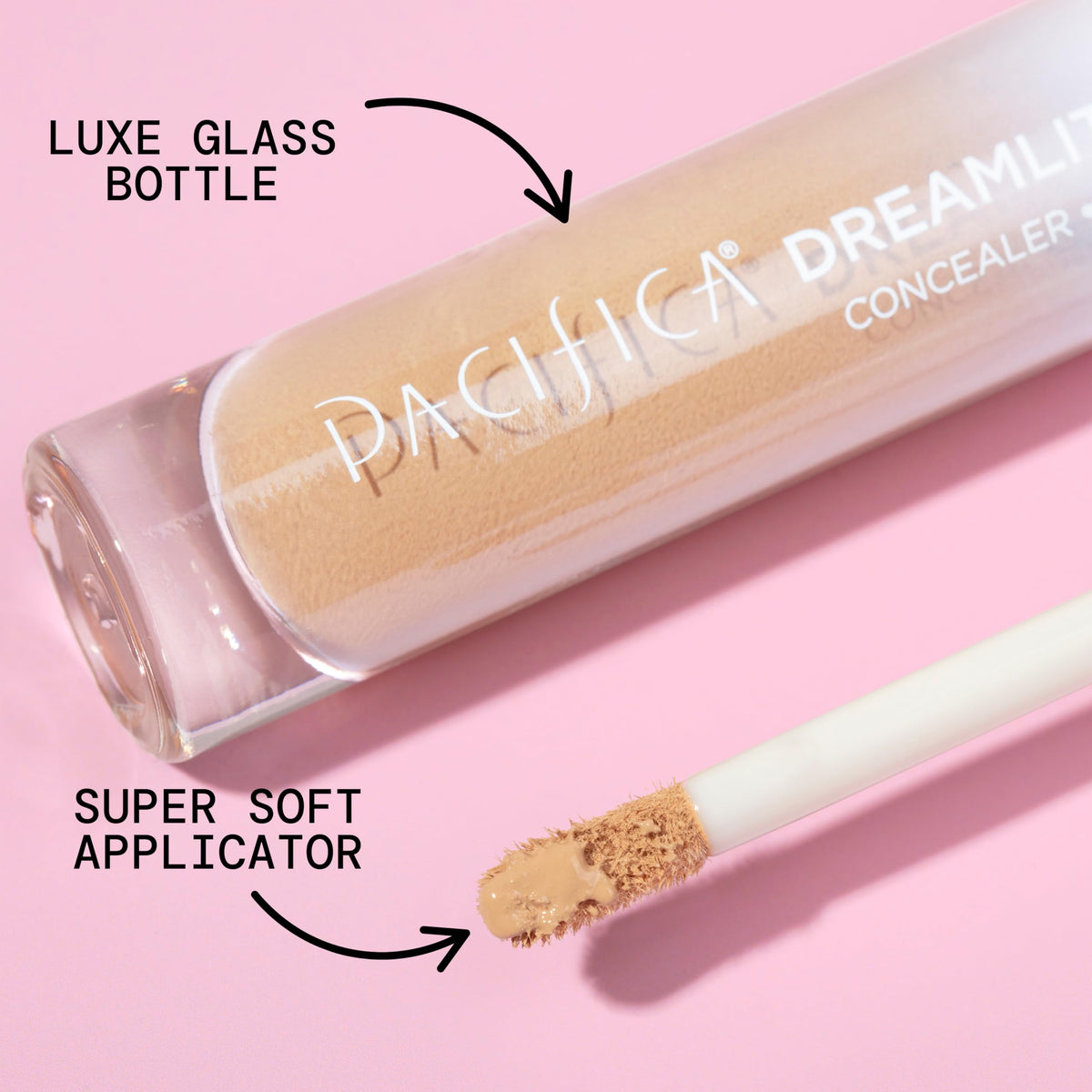 Pacifica Concealer - DreamLit Glow Full Coverage Concealer with Squalane for Dark Circles & Dark Spot Correction, Lightweight & Long-Lasting, Vegan &