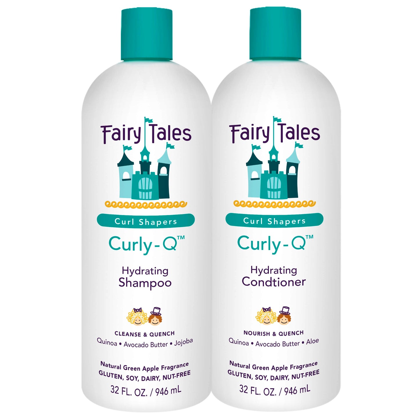 Fairy Tales Curly-Q Hydrating Shampoo and Conditioner for Kids - Paraben, Sulfate, Gluten and Nut Free - For All Curl Types Including Multi Cultural Beauty & Personal Care Fairy Tales