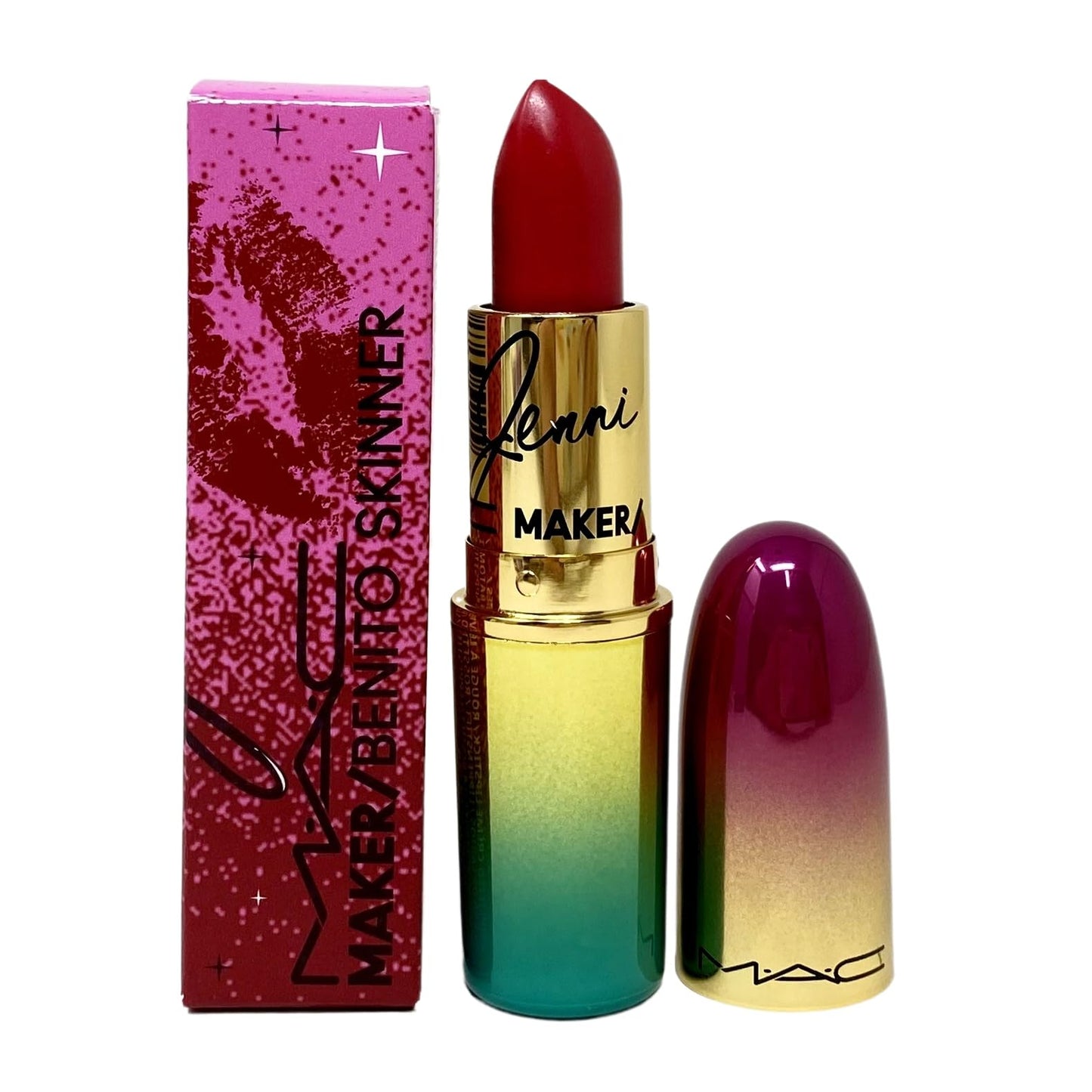 M.A.C Cosmetics Limited Edition Collection Make/Benito Skinner Amplified Creme Lipstick - @BennyDrama7 (Bright Yellow Red) - 0.1 oz / 3 g Beauty & Personal Care MAC