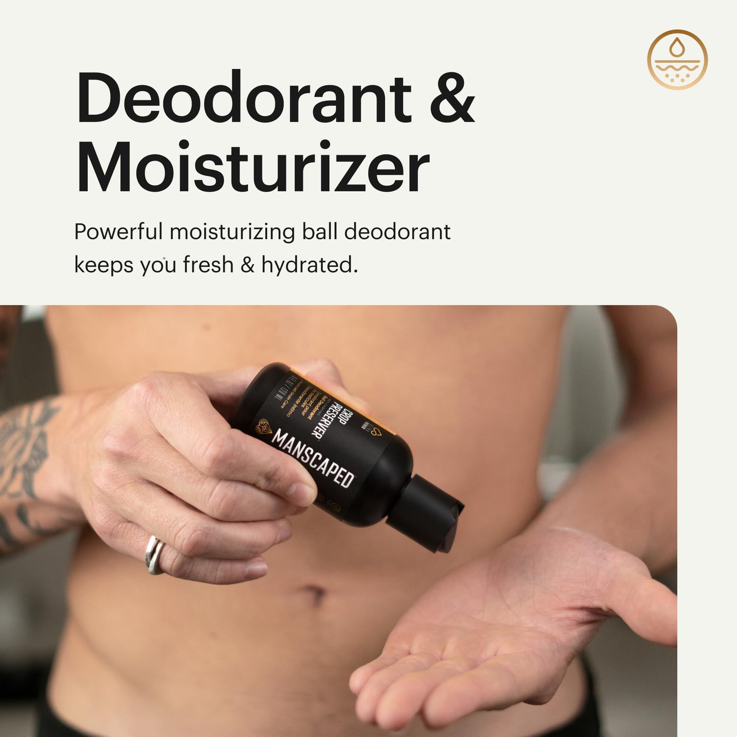 MANSCAPED® The Crop Preserver®, Men's Ball Deodorant, Male Care Hygiene Moisturizer, Anti-Chafing Groin Protection with Cooling Aloe Vera, Refined® Beauty and Personal Care MANSCAPED