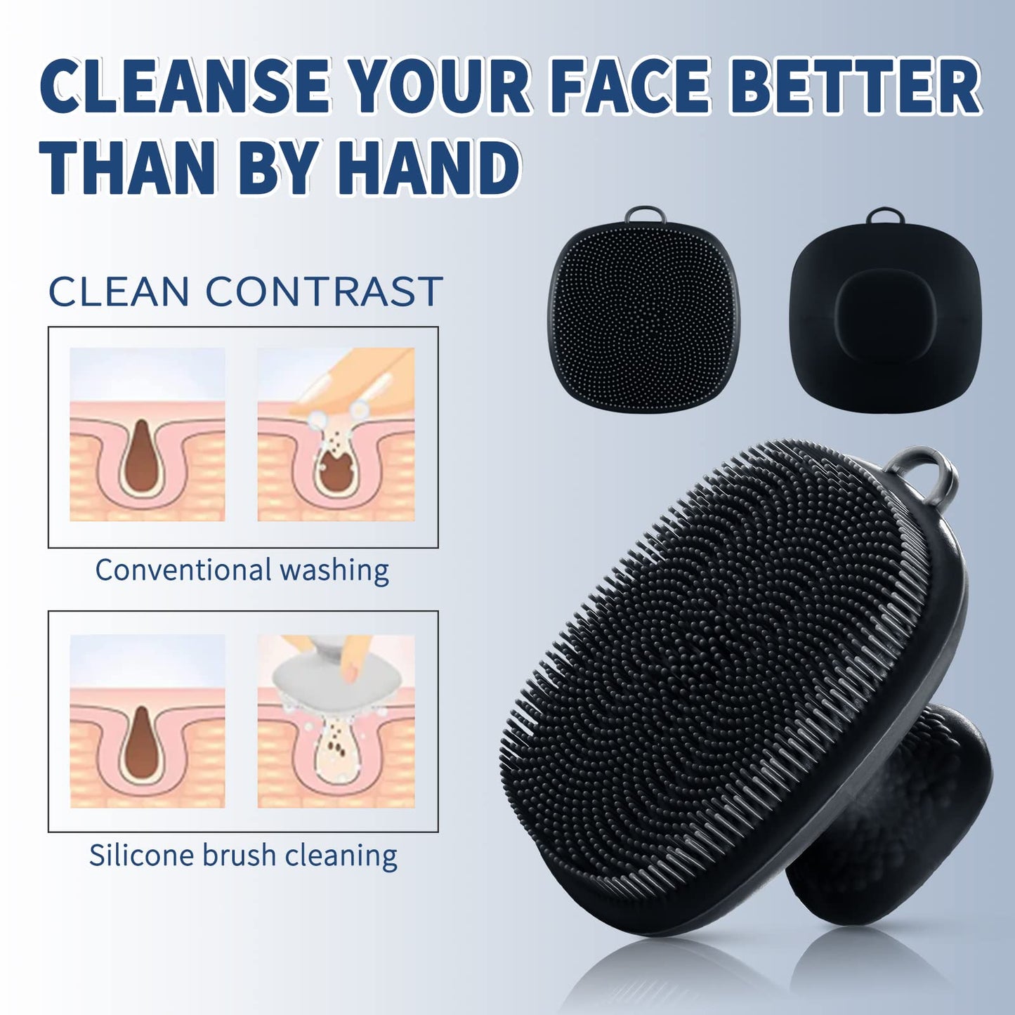 Face Scrubber, Silicone Face Scrubber for Men Facial Cleansing Brush Silicone Face Wash Brush Manual Waterproof Cleansing Skin Care Face Brushes Beauty & Personal Care VWMYQ