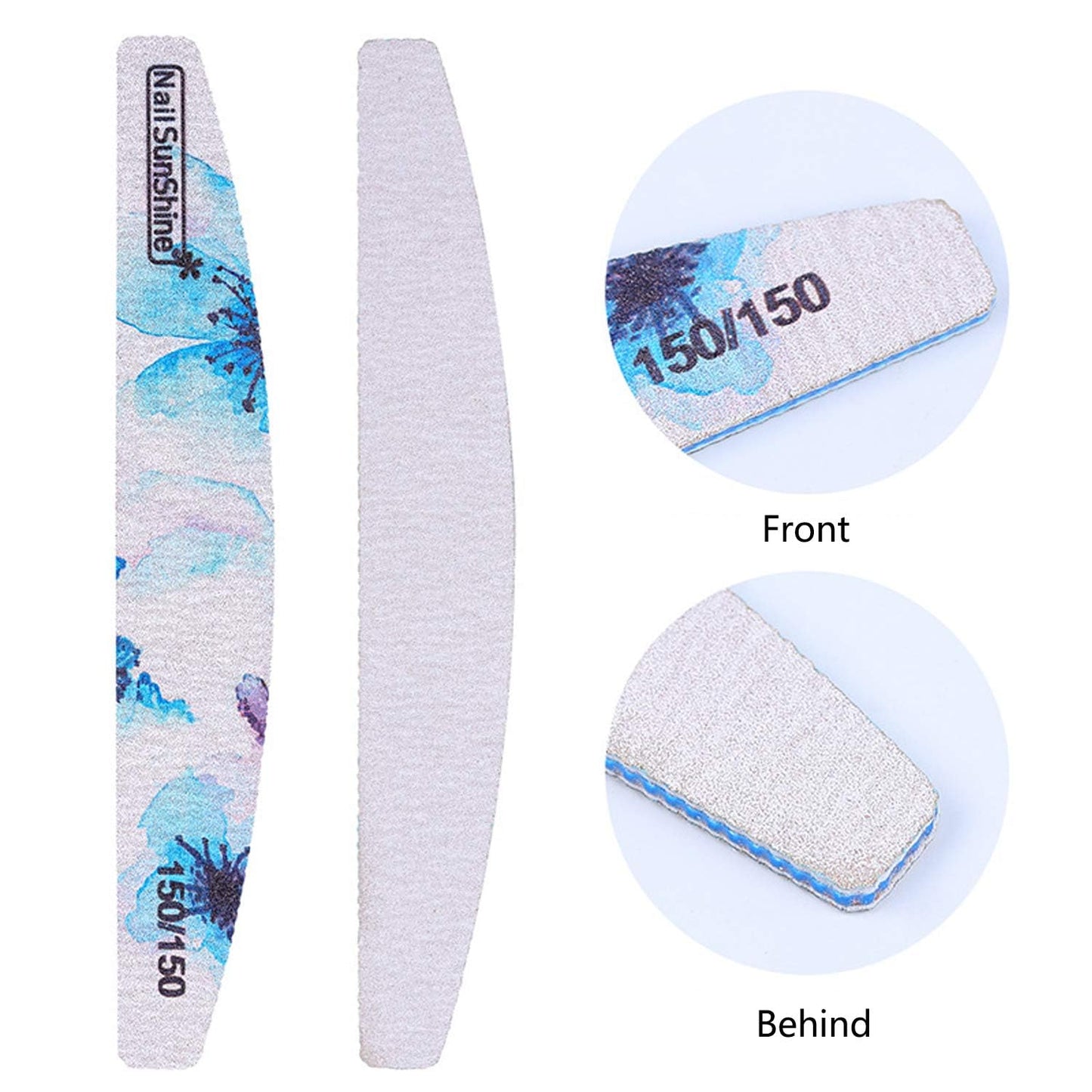 6 PCS Different Grit Nail Files and Buffers, Flower Pattern Emery Board (80-320 Grit) Professional Manicure Tools for Home and Salon Use Beauty & Personal Care EBANKU