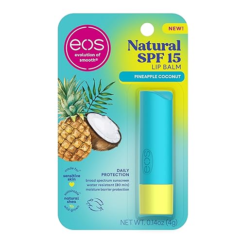 eos Natural SPF 15 Lip Balm- Pineapple Coconut, Daily Protection, Water Resistant, SPF Lip Balm, Sun Care, Sunblock for Lips, 0.14 oz Beauty & Personal Care eos