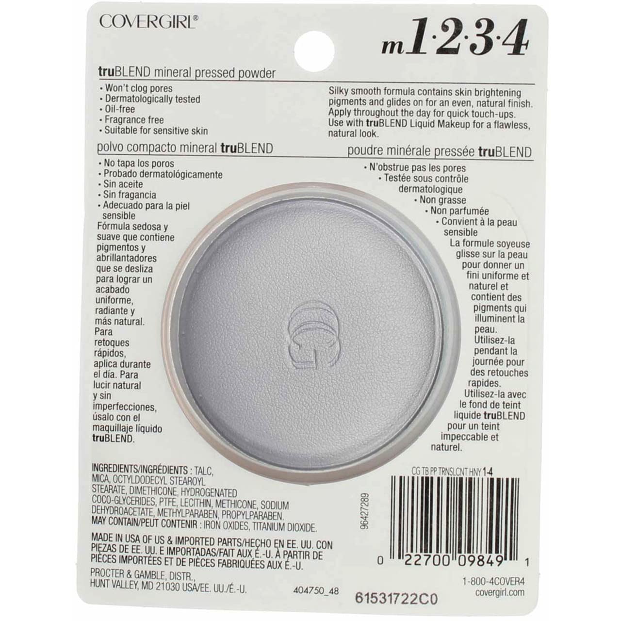 CoverGirl Trublend Pressed Powder, Translucent Honey 3, 0.39-Ounce Packages (Pack of 2) Beauty & Personal Care COVERGIRL