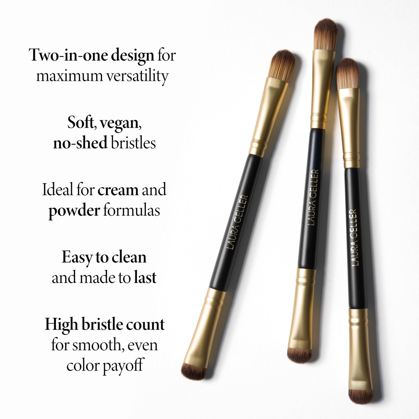 LAURA GELLER NEW YORK Cosmetic Professional Makeup Brushes - Cruelty-Free - 14 Dual-Ended Eyeshadow Brush Beauty & Personal Care LAURA GELLER NEW YORK