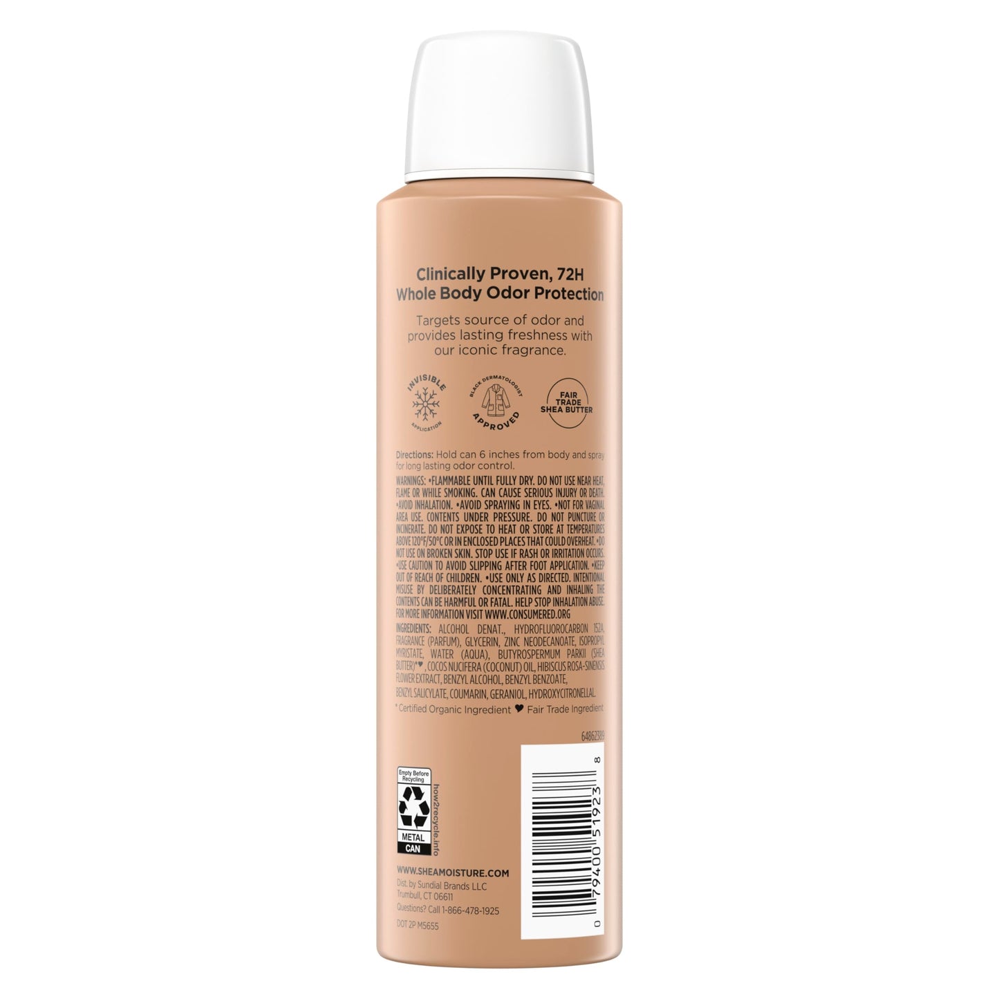 SheaMoisture All Over Body Deodorant Spray for Women Raw Shea Butter & Hyaluronic Acid Aluminum Free 4oz Beauty and Personal Care Shea Moisture