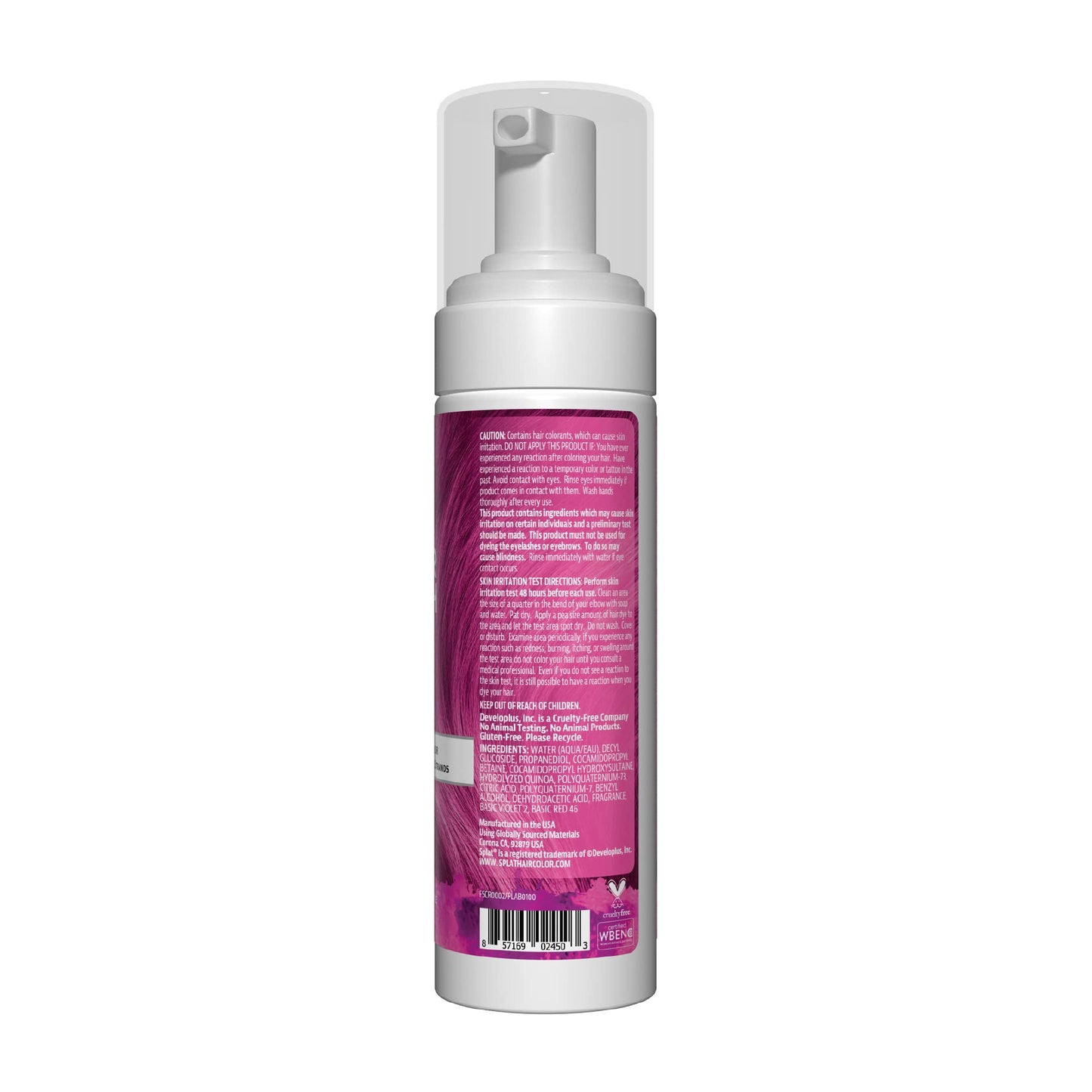 Splat Color Crush Bold Foam Hair Color, Pink, 5 oz., Refresh Vivid Colors in Just 10 Minutes, Lasts Up to 10 Washes, Buildable Foam Hair Product Beauty & Personal Care Splat