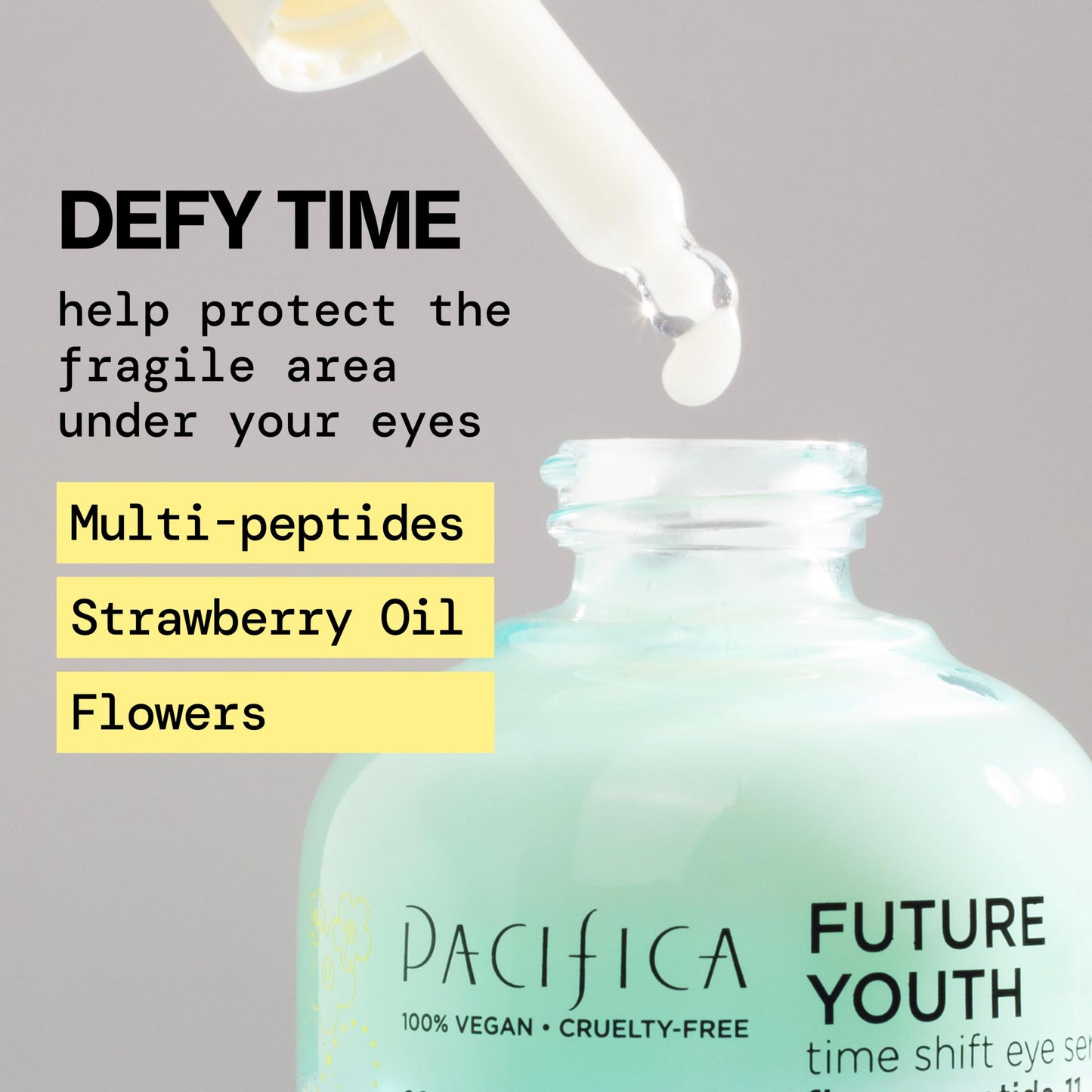 Pacifica Future Youth Time Shift Eye Serum - Peptide Eye Serum for Fine Lines & Dark Circles, Lifting & Firming Under Eye Treatment w/Flora + Beauty & Personal Care Pacifica