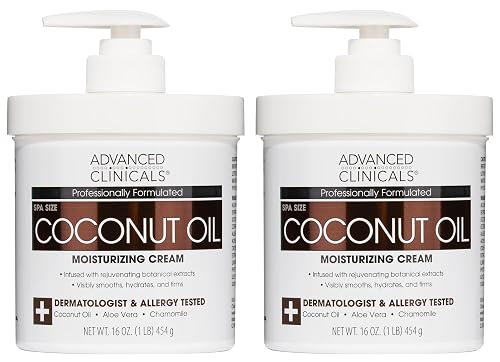 Advanced Clinicals Coconut Oil Body Cream For Women & Men | Hydrating Coconut Lotion For Extremely Dry Skin | Visible Anti Aging Body Butter Skin Care Beauty & Personal Care Advanced Clinicals