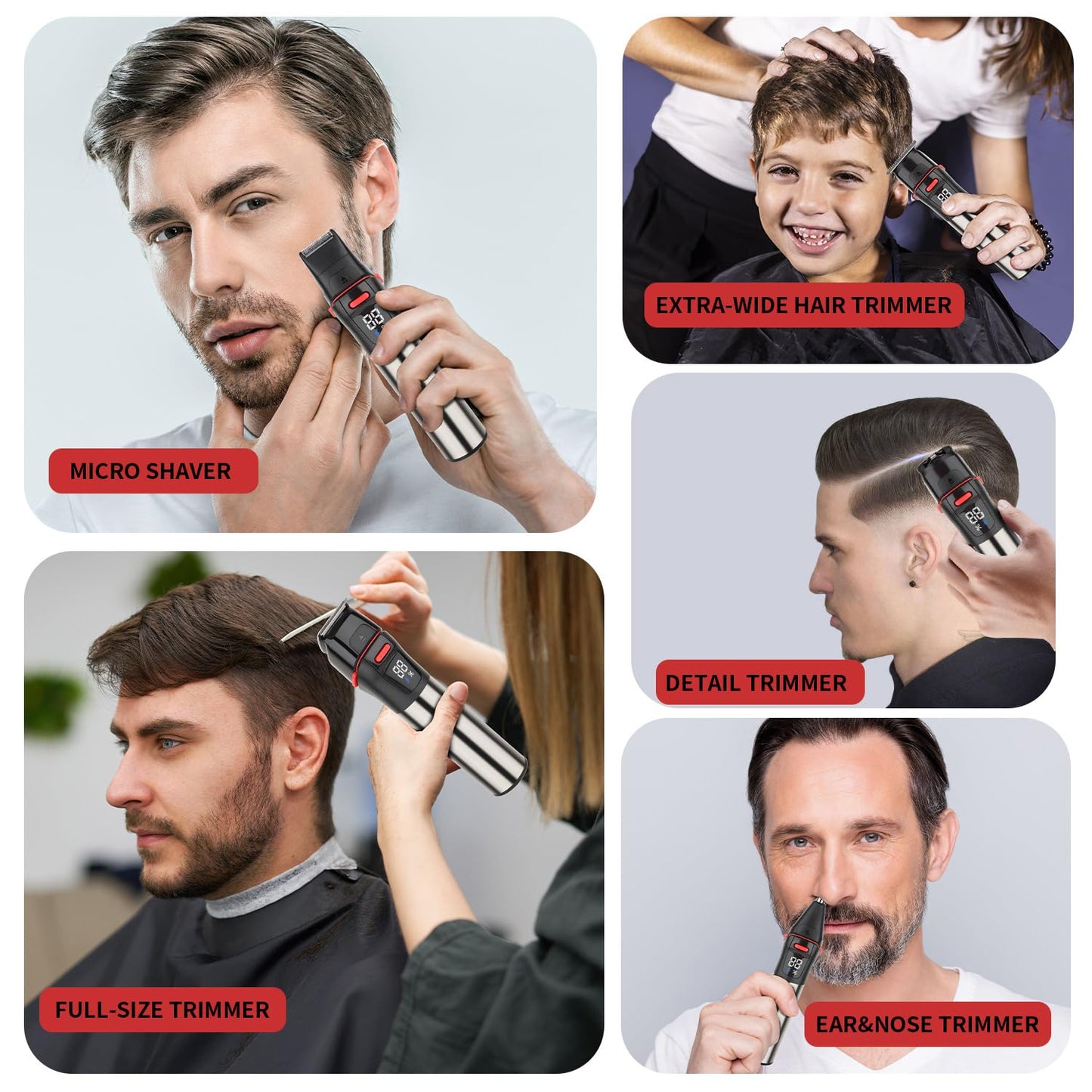 5 in 1 Multifunctional Men Grooming Kit, Hair Clippers Beard Trimmer Kit Body Groomer Kit of Mustache Trimmer Nose/Ear Hair Trimmer Precision Trimmer Beauty and Personal Care QDKVTNDJZ