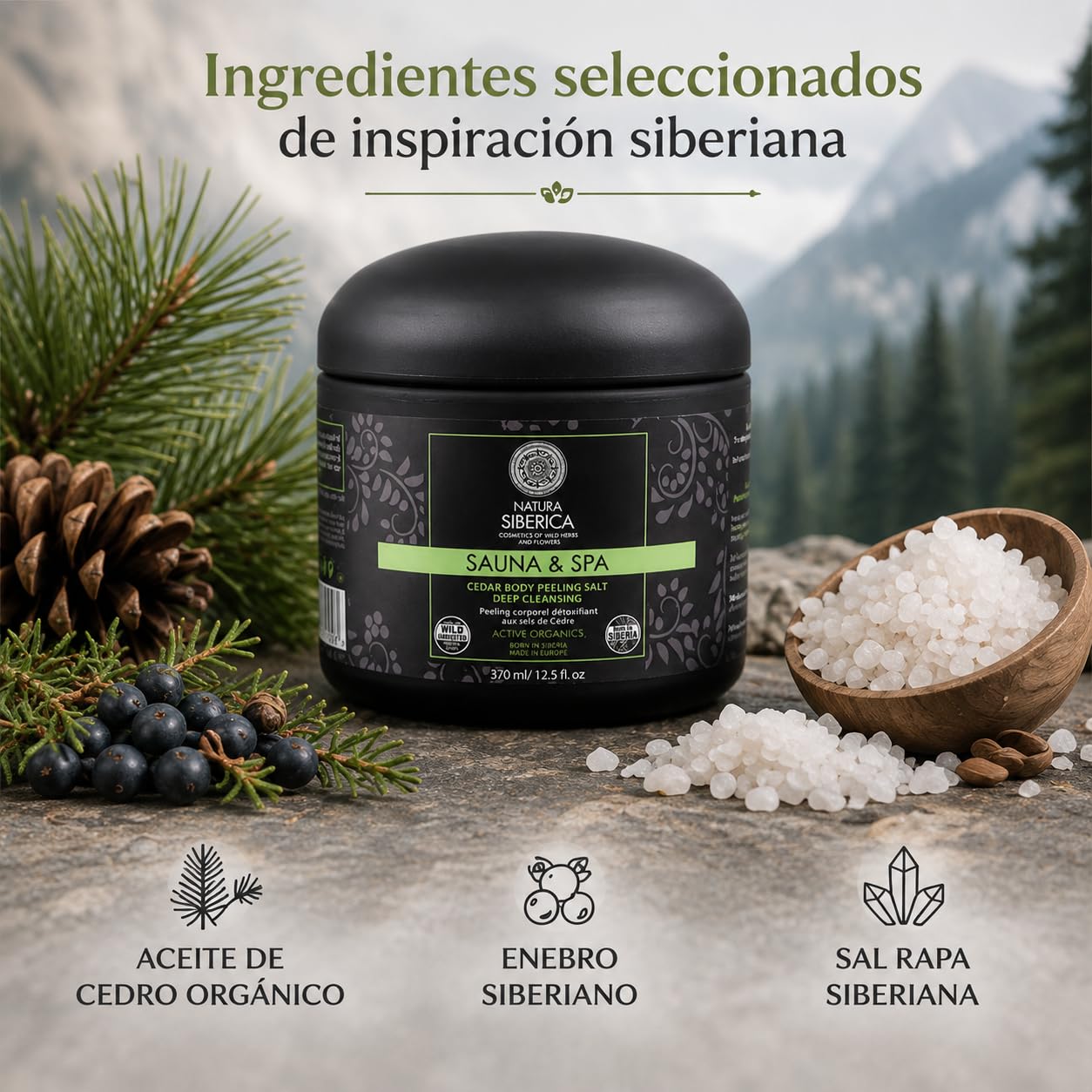 Natura Siberica cedar salts body peeling deep cleansing, 370ml Beauty and Personal Care Natura Siberica