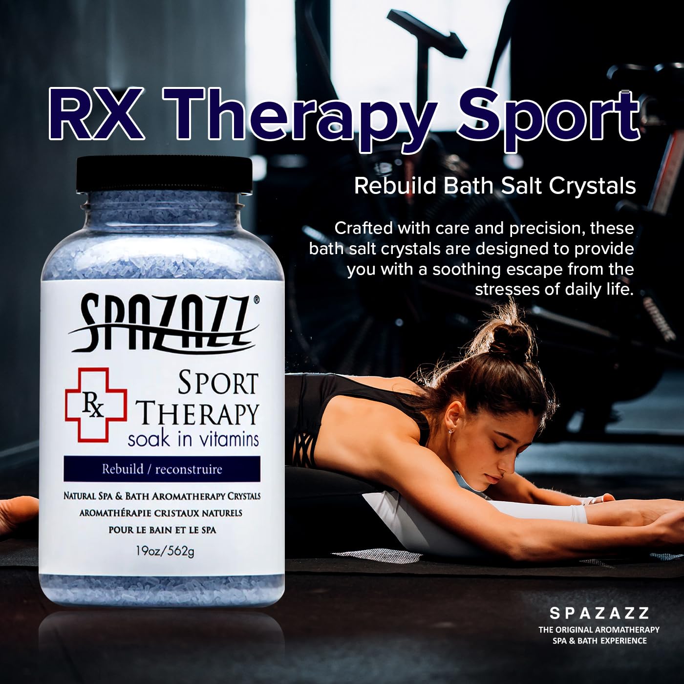 Spazazz SPZ-607 RX Sport Therapy Rebuild Crystals Container, 19 oz Beauty and Personal Care Spazazz