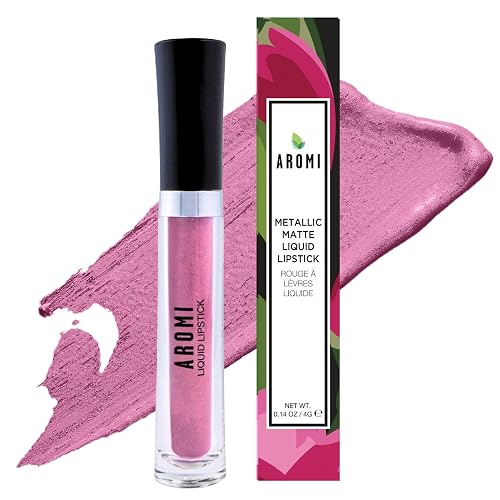 Aromi Metallic Matte Liquid Lipstick | Dusty Rose Pink, Light Rosy Mauve Lip Color with Shimmery Finish, Long-lasting, Waterproof, Vegan (Fairy Tale) Beauty & Personal Care Aromi