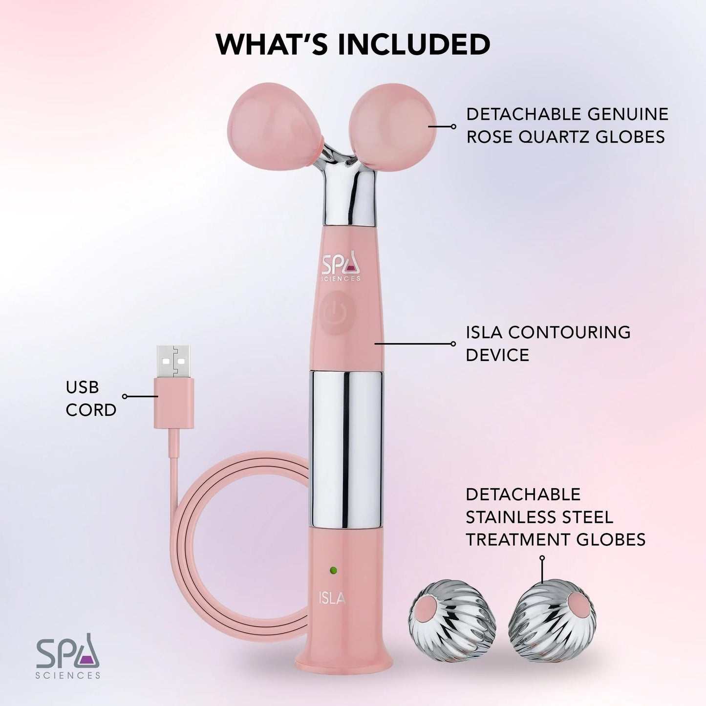 Spa Sciences ISLA Ice + Heat Contouring Roller (Face, Neck, and Décolletage) - Including Steel + Bonus Genuine Rose Quartz Globes Beauty & Personal Care SPA SCIENCES
