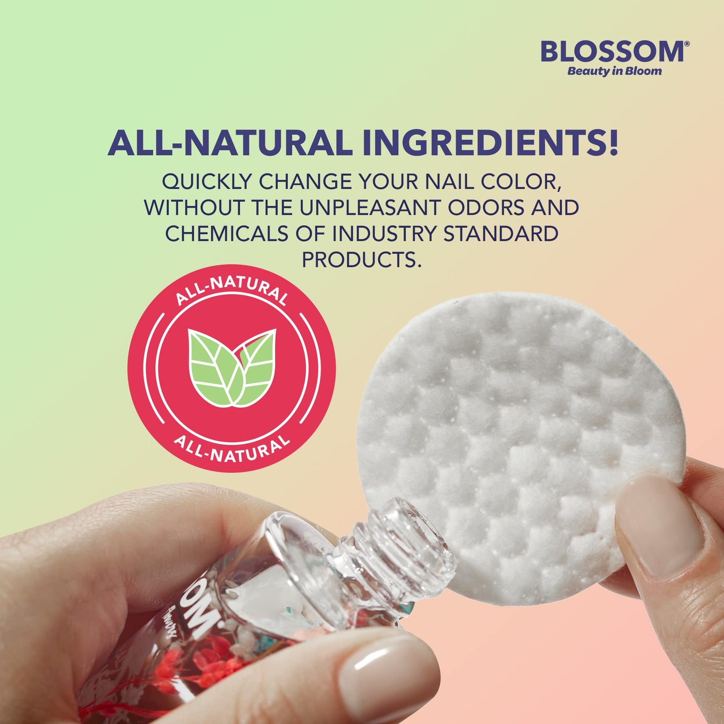 Blossom Non Toxic Nail Polish Remover Non Acetone, All Natural Scented, Vegan, Acetone Free Nail Polish Remover, Organic Plant-Based, Infused Beauty & Personal Care Blossom