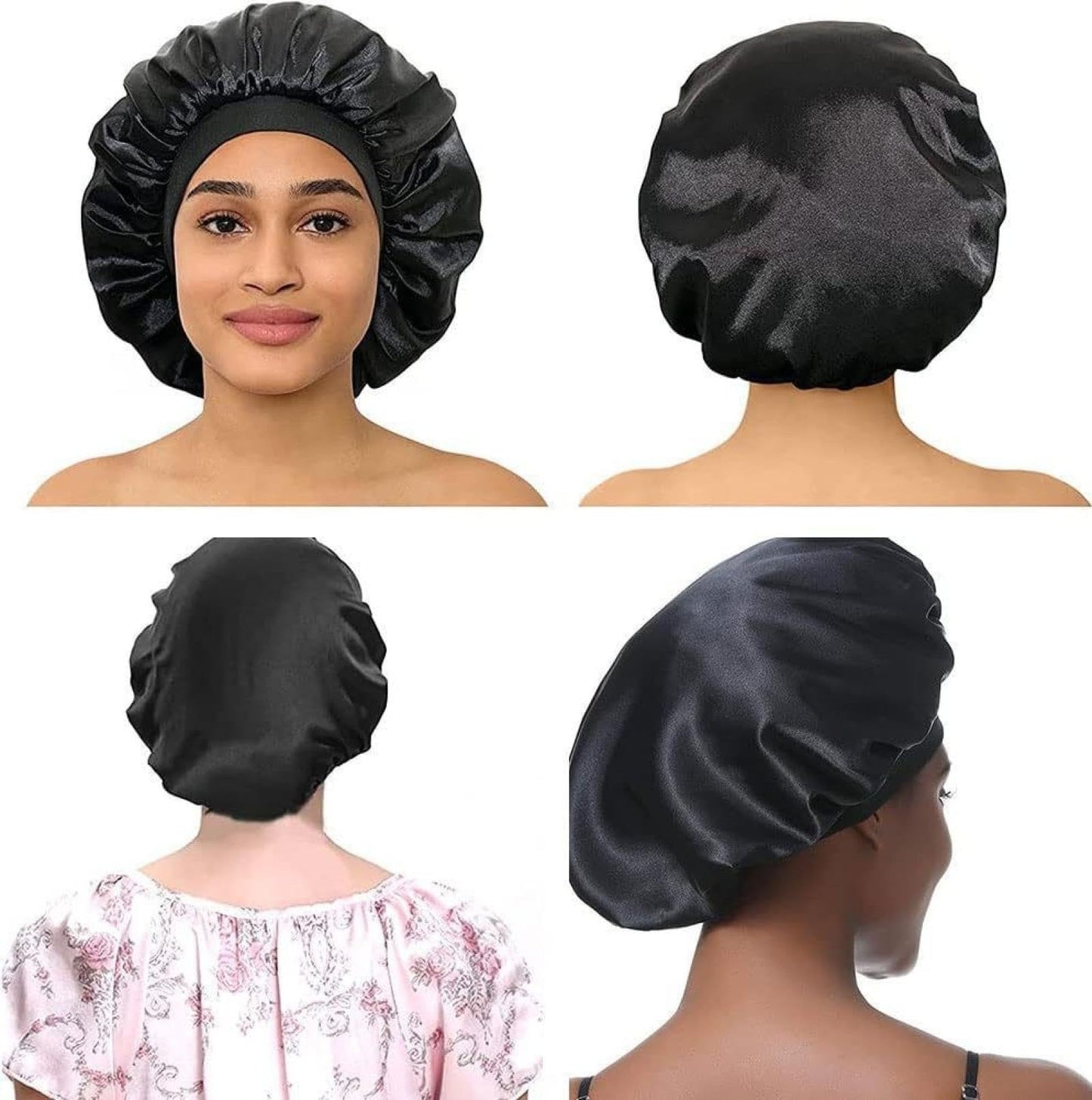 Leopard Print Stretch Satin Nightcap Beauty Salon Hair Care hat Chemo Cap Shower Cap Now Burgundy Beauty and Personal Care FWJUNHUYC