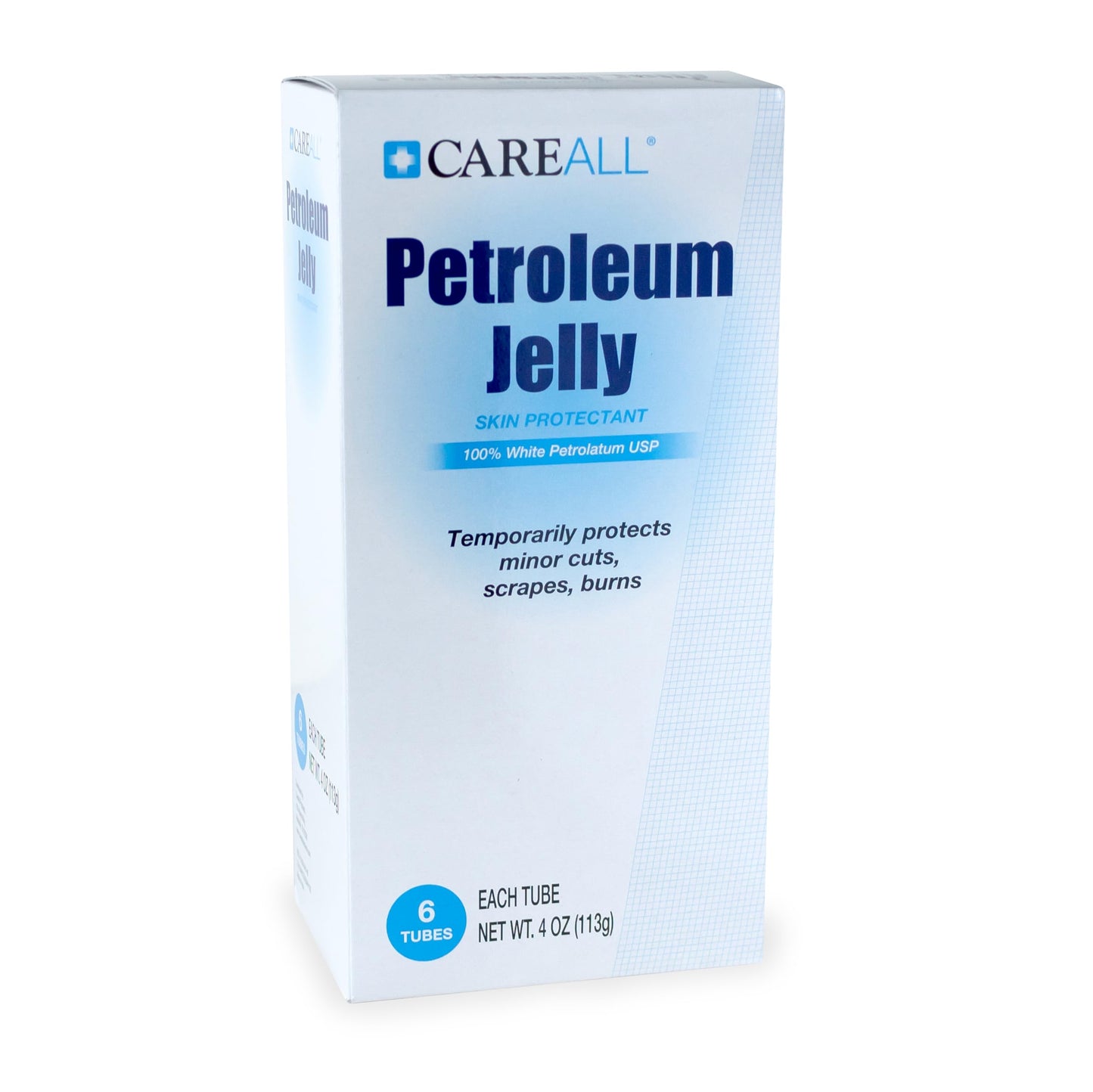 CareALL Petroleum Jelly 4 Oz. Tube (6 Pack), Unscented, 100% Pure White Petrolatum Jelly USP, Moisturizer for Dry Cracked Skin and Lips, Protectant Beauty & Personal Care CareAll