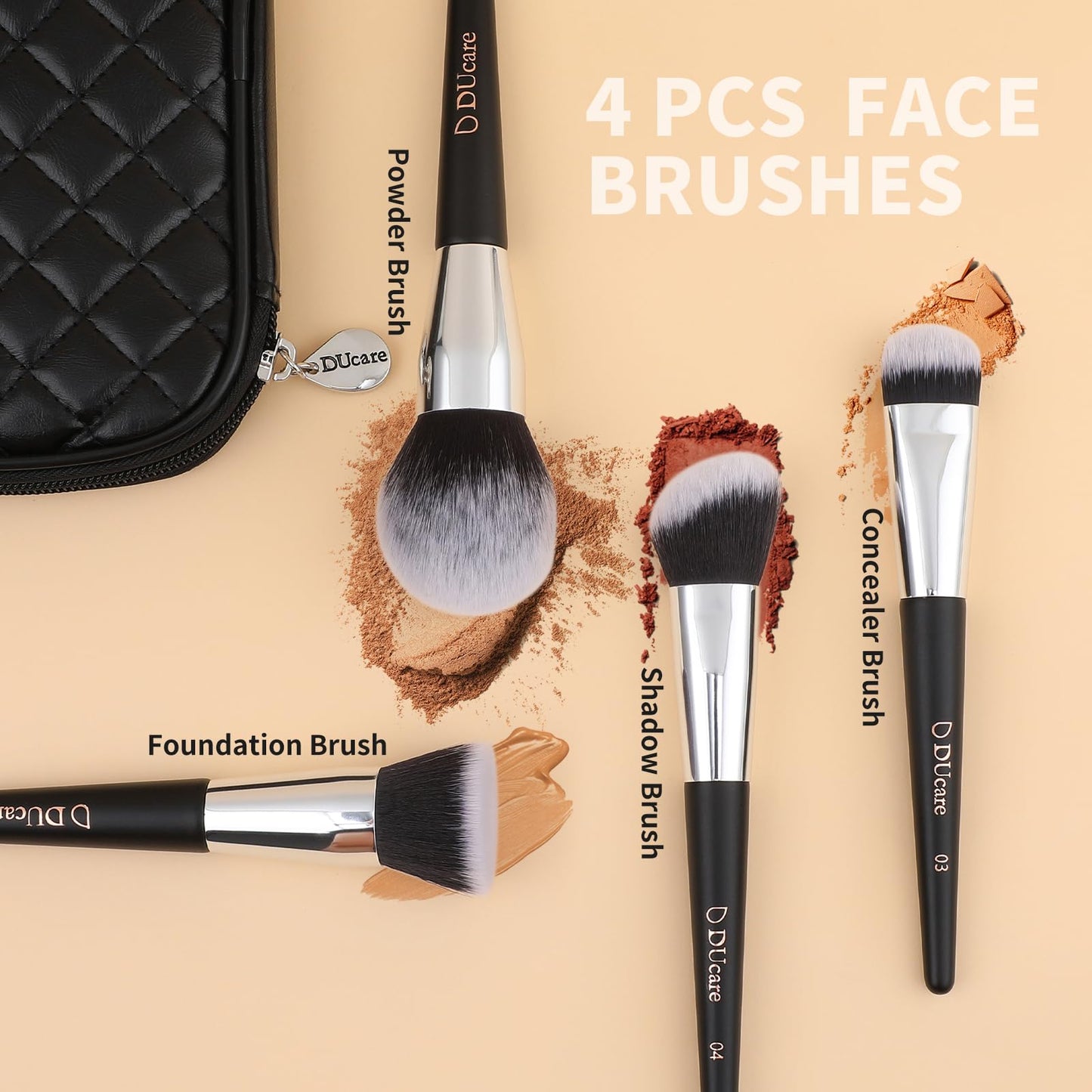 DUcare Makeup Brushes with Case 10Pcs Travel Makeup Brushset Women Gift Premium Synthetic Kabuki Foundation Blending Brush Face Powder Blush Beauty & Personal Care DUcare