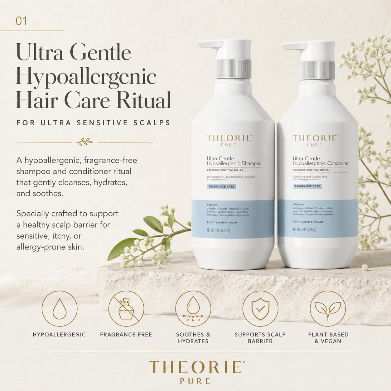 THEORIE 400 mL Shampoo & Conditioner Collection (THEORIE Sage Collection Hair Care Sets (Tea Tree & Ginger 400mL Shampoo & Conditioner Set)) Beauty & Personal Care Theorie