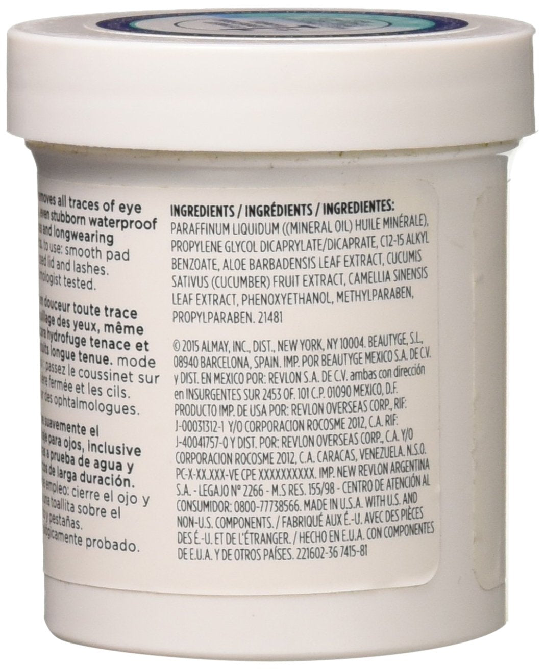 Almay Longwear and Waterproof Eye Makeup Remover Pads, 80 Count