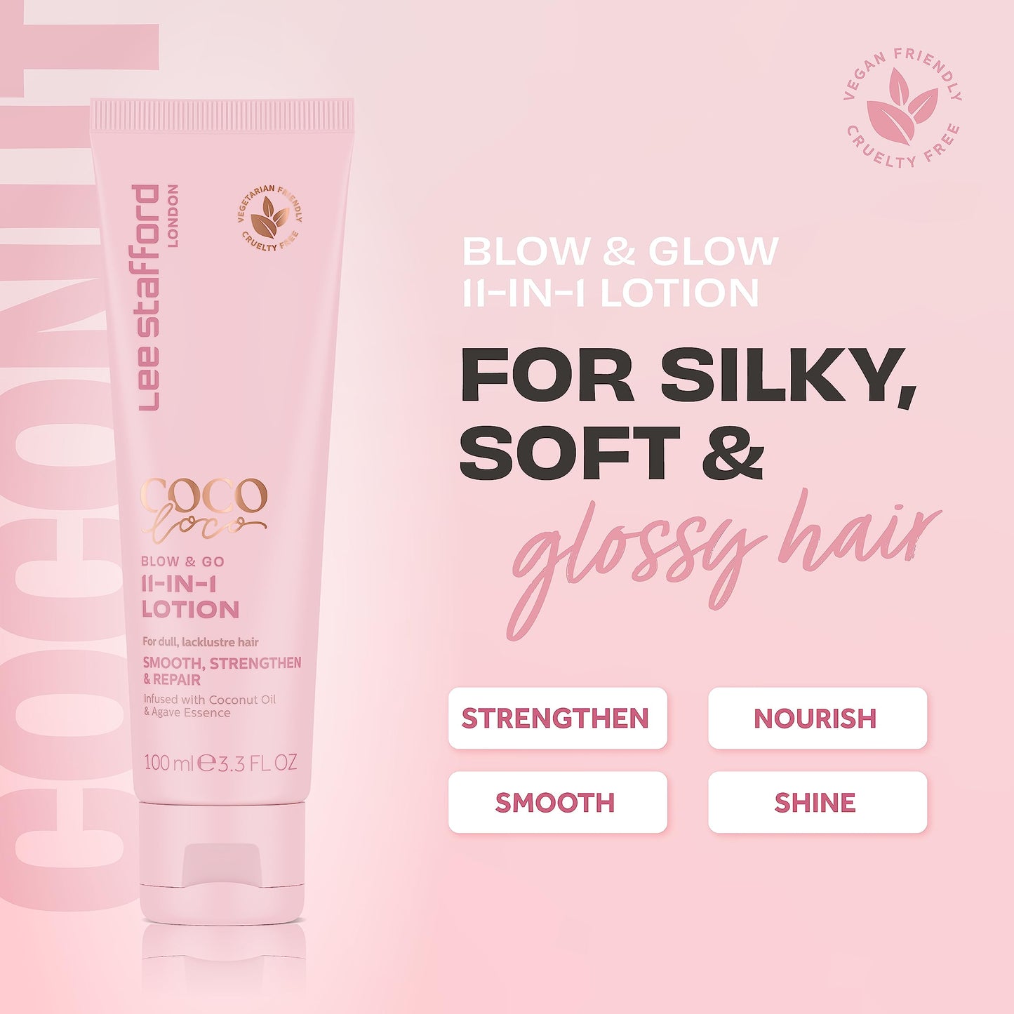 Lee Stafford Blow Dry Hair Lotion | Coco Loco Collection - 11-in-1 Leave In Styling Cream, Heat Procectant & Hyrdates Hair with a HIgh Shine Finish Beauty & Personal Care Lee Stafford