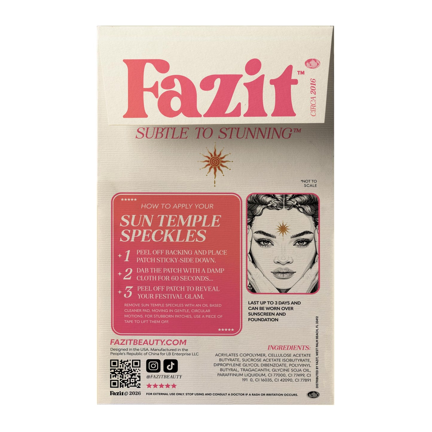 Fazit Makeup Patches - Sun Temple Speckles - Glow Up Make-Up Patches - Cute Glitter Makeup Accessories for Women - Cosmetic Glitter for Face Beauty & Personal Care Fazit