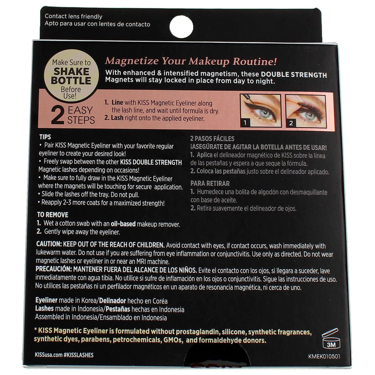 Kiss Magnetic Eyeliner And Eyelash Kit (Lure) (Pack of 3) Beauty & Personal Care KISS