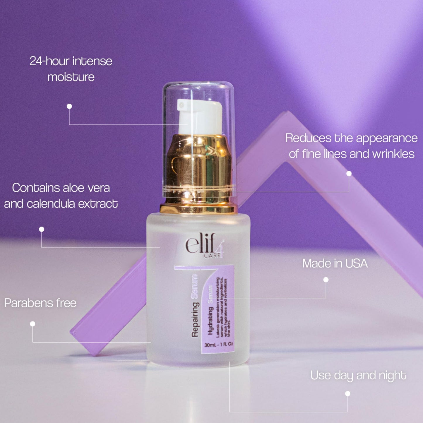 Elif4 care Repairing Hyaluronic Acid Serum - Deep Hydration & Anti-Aging Face Serum - Multi-Molecular HA, sensitive skin, rosacea skin, Boosts Beauty & Personal Care ELIF4 CARE