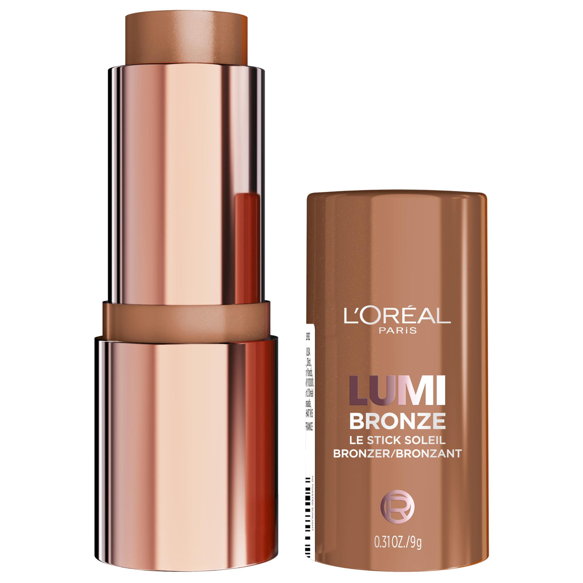 L'Oreal Paris Lumi Bronze Le Stick Soleil Bronzer Stick, Cream-To-Powder Bronzer For A Sunkissed Face Makeup Glow, 110 Toasted Sunlight