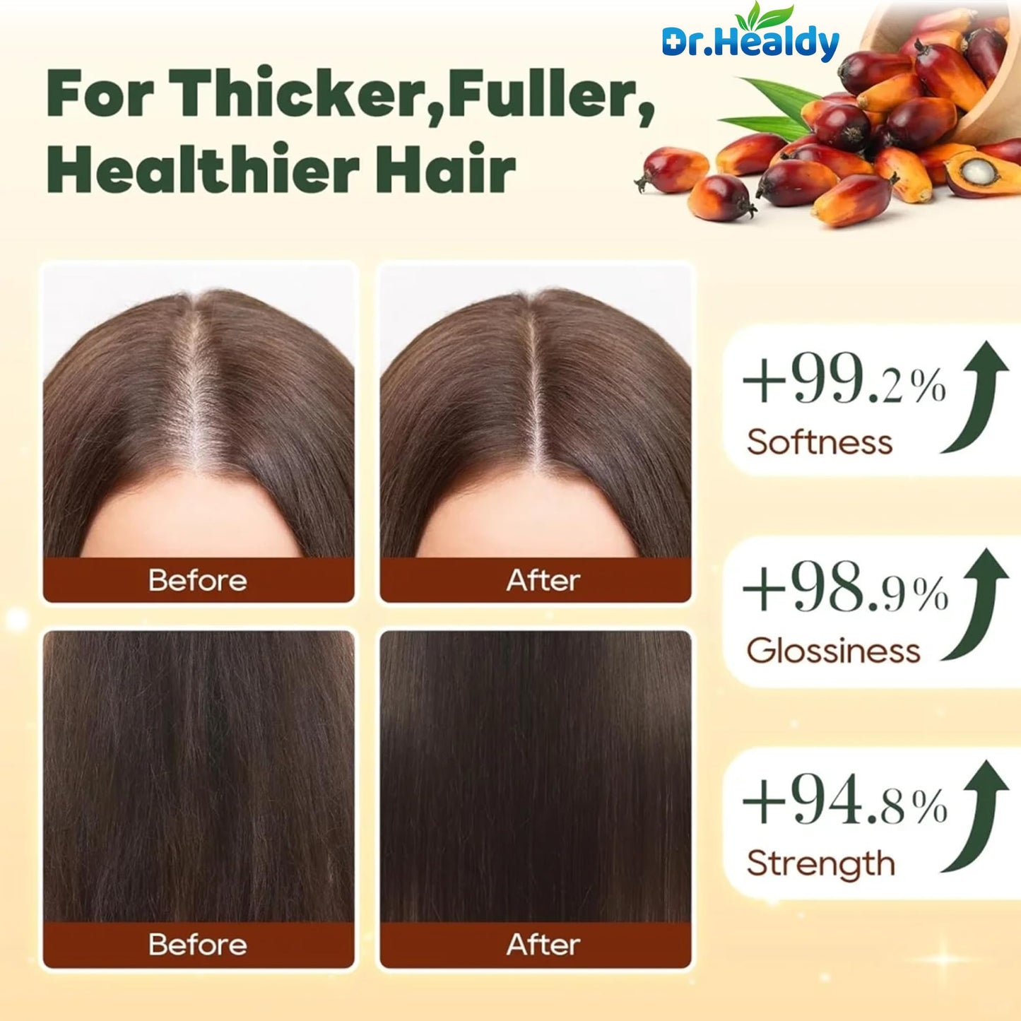 Dr. Healdy Batana Oil Shampoo and Conditioner Set - for Hair Growth,Thickening & Hydration,Sulfate Free - Fights Hair Loss & Clarifies Scalp -Root Beauty & Personal Care Dr. Healdy