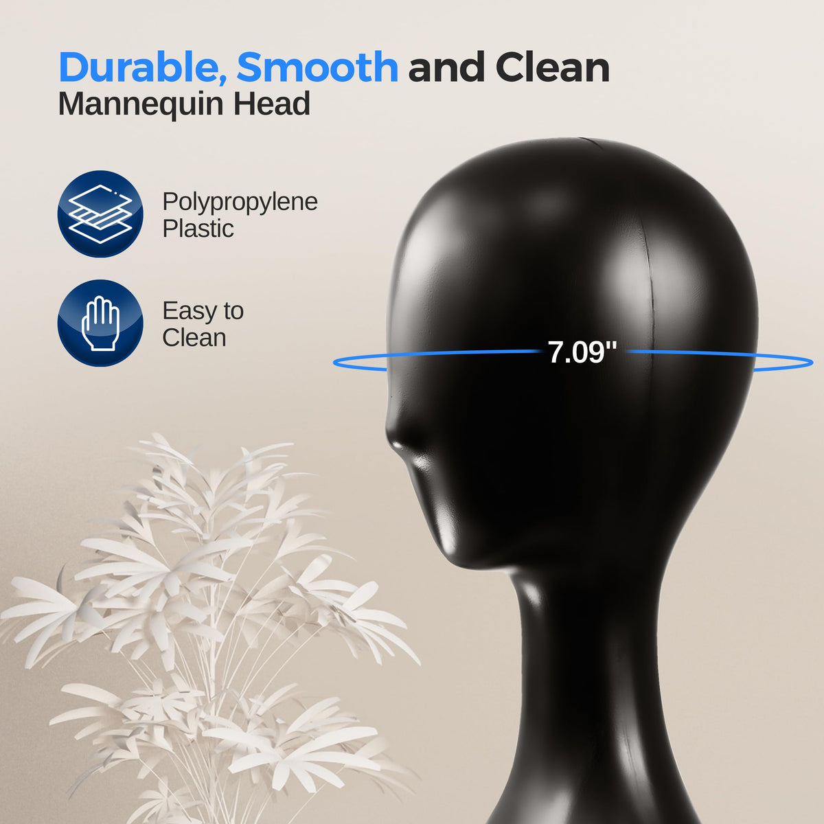 SereneLife Professional Mannequin Head, Durable Multi-purpose Women Model Wig Stand Display, Suitable for Shaping and Displaying Hats, Hair Pieces,