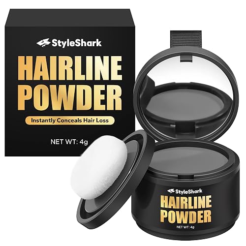 StyleShark Hairline Powder for Women and Men - Stain-Proof Root Touch Up for Thinning Hair, Sweatproof Color (Grey) Beauty & Personal Care StyleShark