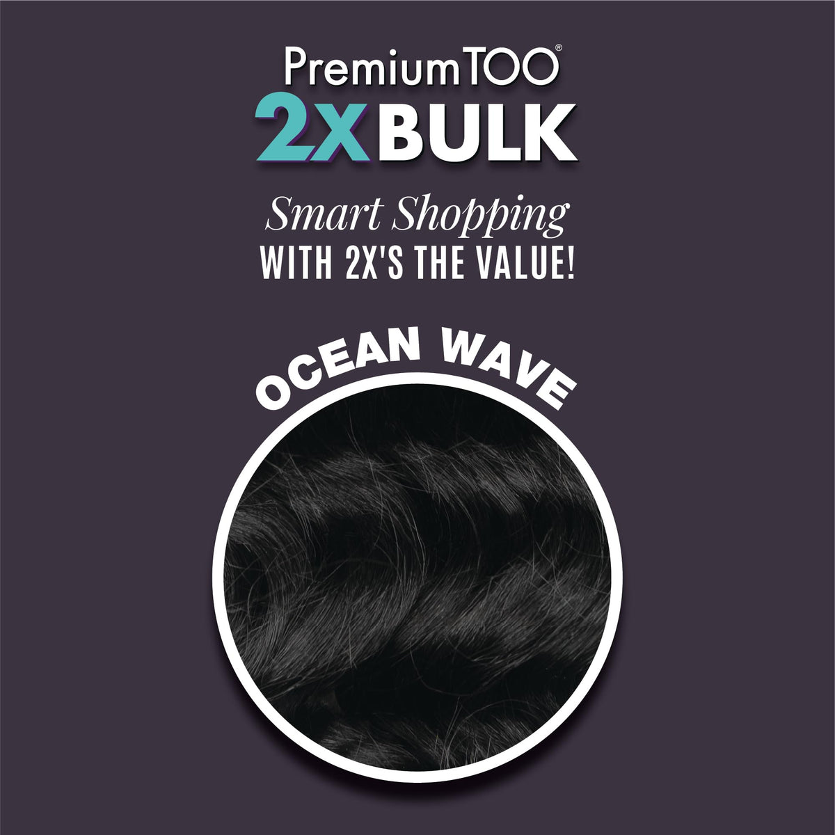 Sensationnel PremiumToo Bulk Weaving-2X Ocean Wave,1pk 18in, 1 JETBLACK