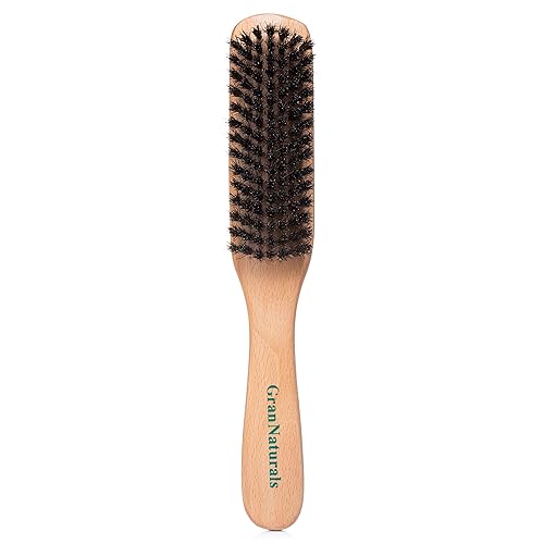 GranNaturals Boar Bristle Slick Back Hair Brush - Soft/Medium Smoothing Hairbrush to Style, Polish, & Lay Hair Down Flat to Create a Sleek Frizz Free Beauty & Personal Care GranNaturals