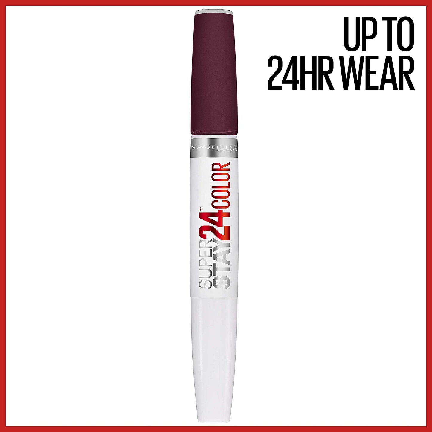 Maybelline Super Stay 24, 2-Step Liquid Lipstick Makeup, Long Lasting Highly Pigmented Color with Moisturizing Balm, Merlot Armour, Red, 1 Count Beauty & Personal Care MAYBELLINE