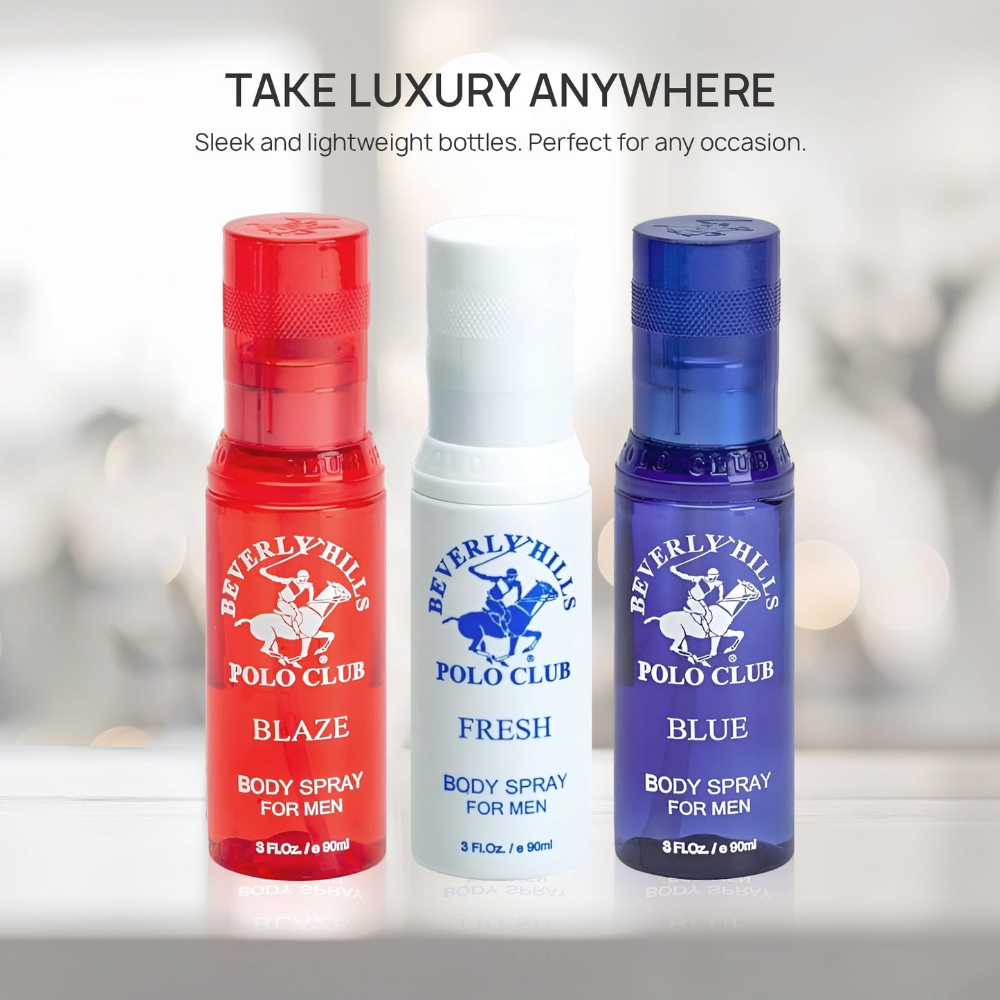 Beverly Hills Polo Club Men's Body Spray Collection - 3 x 3oz Designer Cologne Gift Set for Everyday Freshness & Travel Beauty & Personal Care Beverly Hills Polo Club